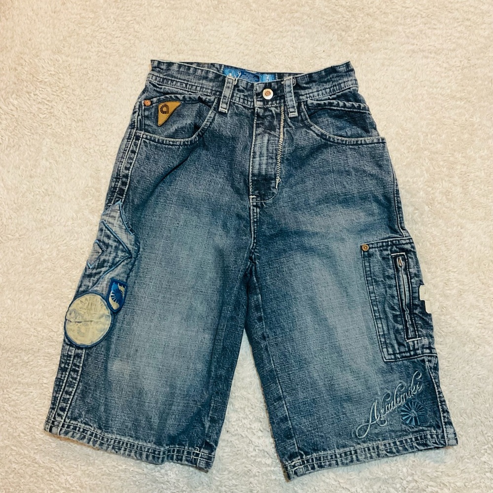 Akademics Boys Blue Denim Cargo Shorts Size 7